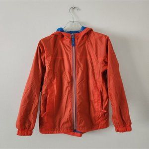 LL BEAN | Reflective jacket rain coat windbreaker orange blue boys sz 10